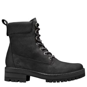 Timberland Courmayeur Valley 6 Inch Women's Boot Black Nubuck Size 8.5